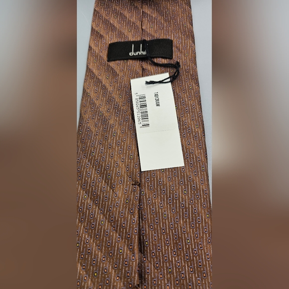 Dunhill London Geometric 100% Silk Men's Tie Brand New With Tags - Picture 4 of 7